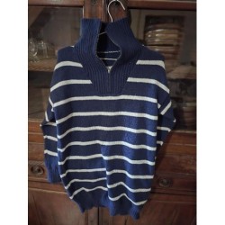 Pull femme bleu marine et...