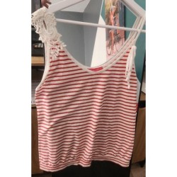 Debardeur rayé blanc/rouge...