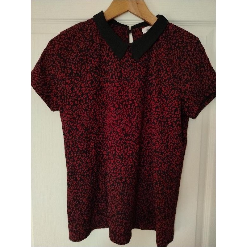 Haut rouge col noir GDM TAILLE S