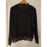 Haut noir avec col transparent GDM TAILLE S
