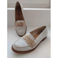 Mocassins blancs bande...