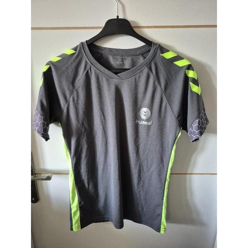 T-shirt de sport Hummel Gris et Jaune Fluo  TAILLE S
