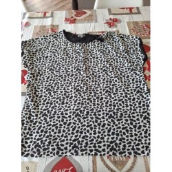 Haut femme léopard noir et...