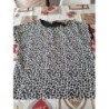 Haut femme léopard noir et blanc 40 TAILLE L