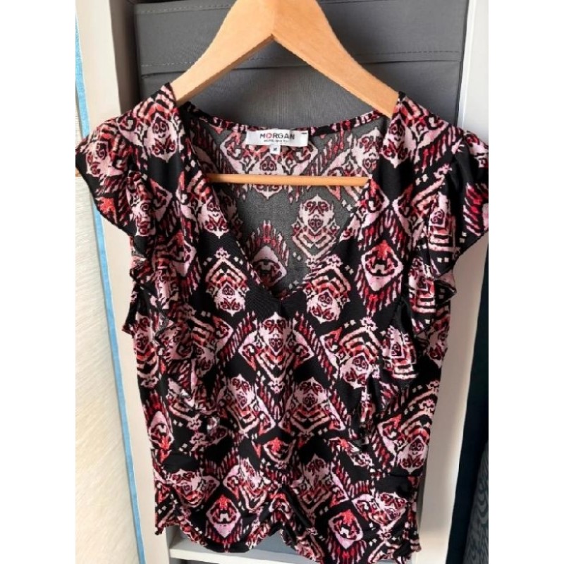 Blouse noire/rouge Morgan  TAILLE M