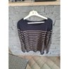 Pull marinière bleu et marron  TAILLE 42