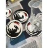 Lot de 8 dessous de verre dragon + socle