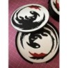 Lot de 5 dessous de verre épais dragon + socle 