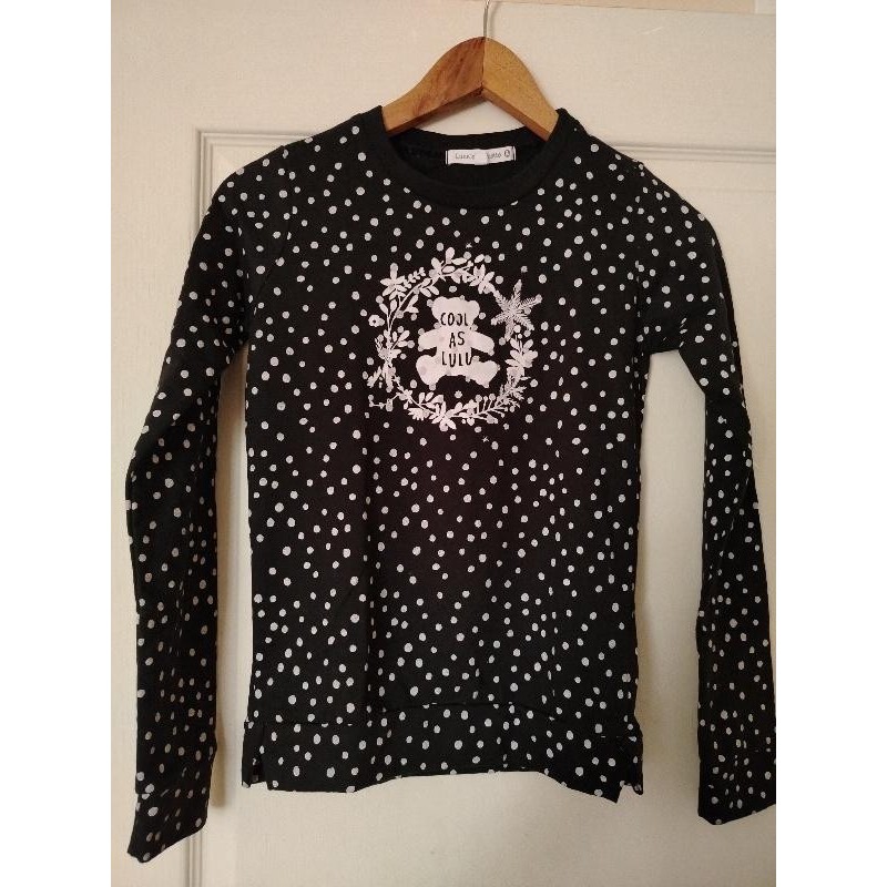 Pull noir point blanc Lulu Castagnette  TAILLE 12a